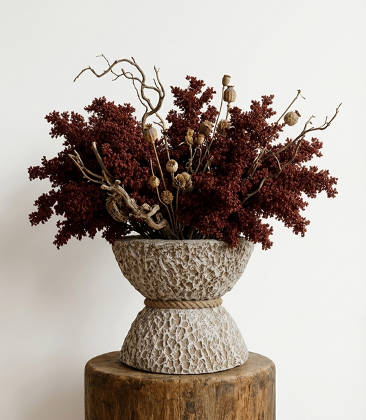 Dune Hourglass Vessel | Sculptural Textured Statement Vase
