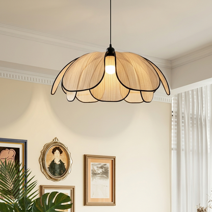 Bloom Fabric Petal Pendant Light | Botanical Woven Hanging Chandelier